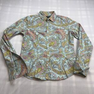 Ralph Lauren Women's Size 10 Paisley Print Button Down Long Sleeve Shirt